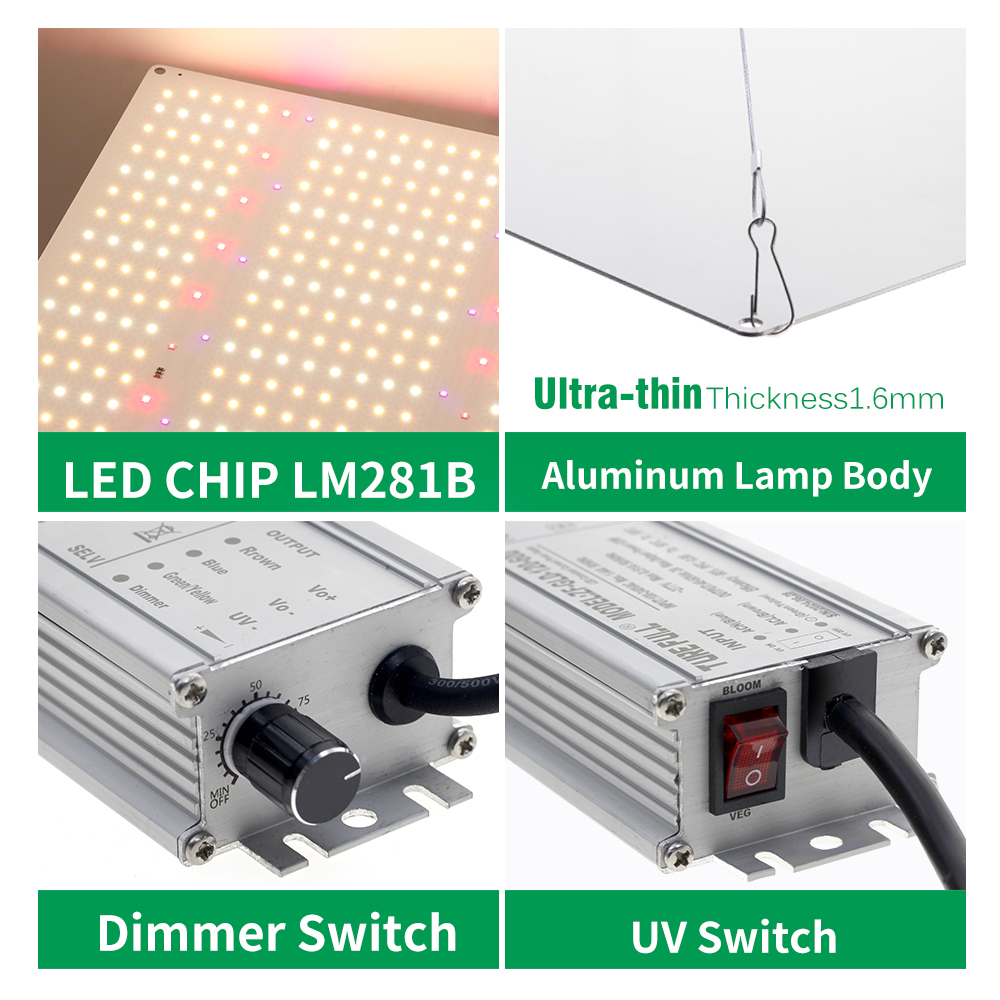 Indoor Plant Grow Light 120W/2 - огляд і ціна Knob Aluminum