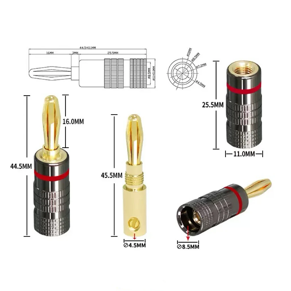 1-10Pcs No Solder Banana Plug  - огляд і ціна Banana Plug