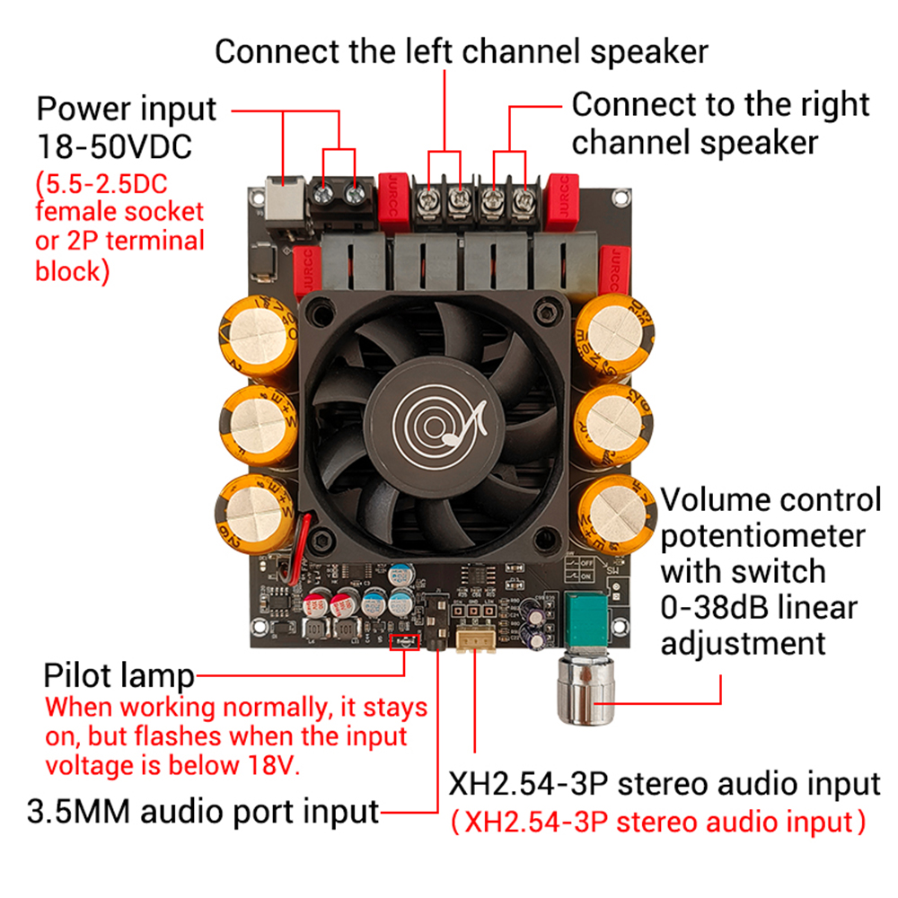 ZK-6002 DC18-50V Pure Power Am - огляд і ціна Es9018 Dac